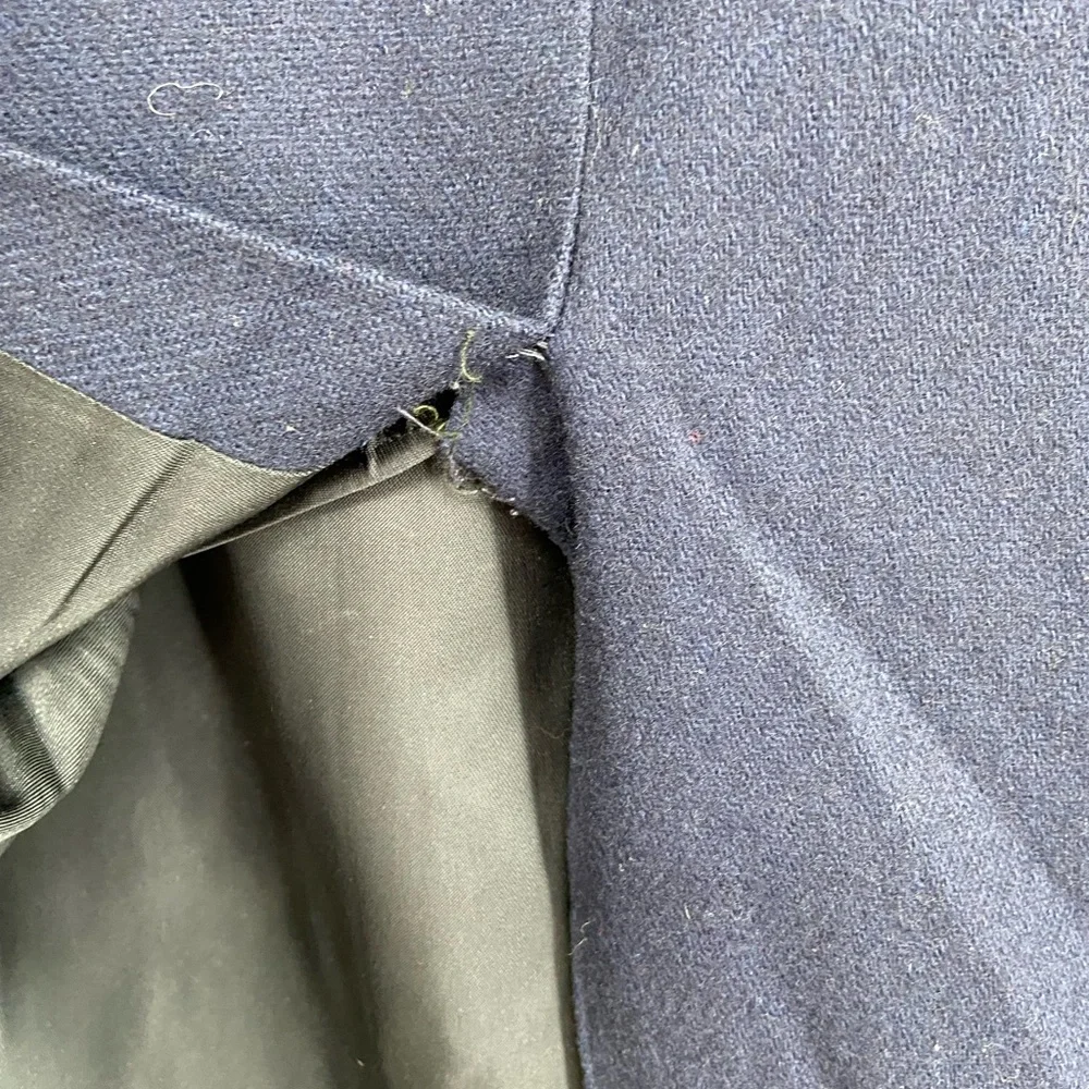 Point‎ of View Midi Blue Wool Skirt, Vintage, Size 14